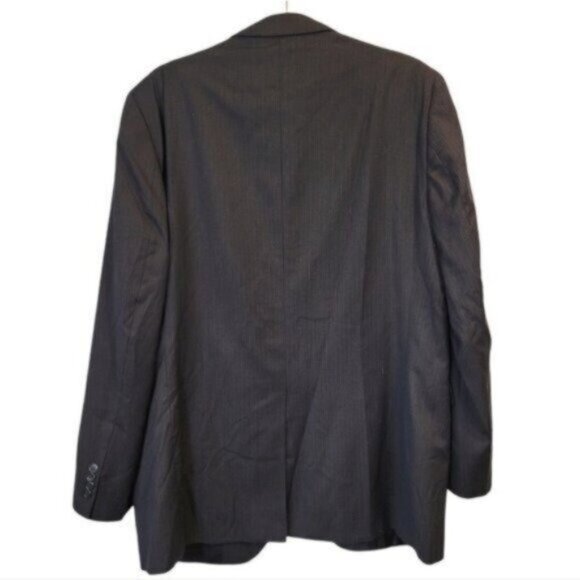 Jack Victor Wool Men's 2 Button front Pin Striped Blazer Suit Jacket Navy Black - Picture 2 of 7